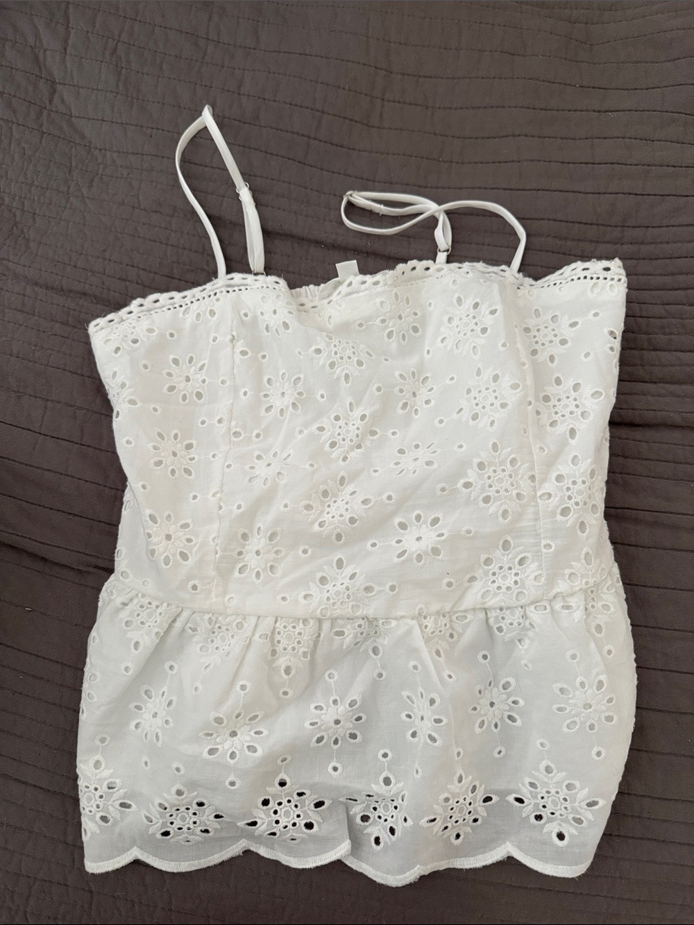 White Eyelet babydoll Top